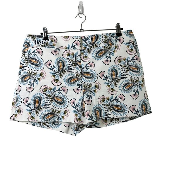 LOFT Pants - LOFT Paisley Chino 4" Shorts Multicolor Print Boho Vintage-Inspired Summer Sz 12